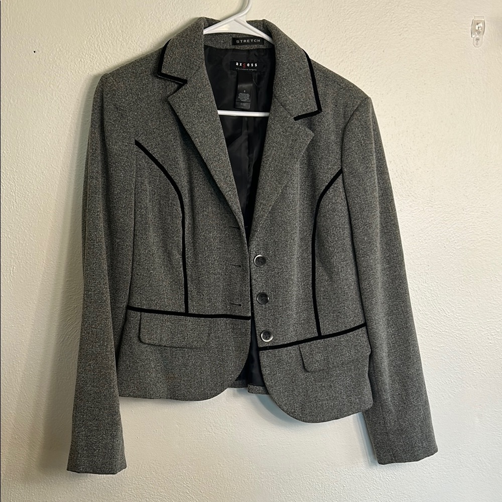Axcess Gray Tailored Blazer with Notched Lapels